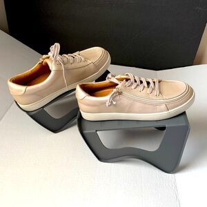 BILLY Slip On & Zipper Champagne Color Sneakers. Size 8, removable gel insoles